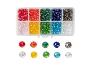 Kit margele cristale rondele 6x4mm 500 buc + cutie cadou