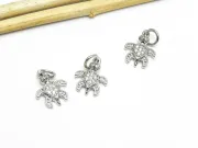 Charm cubic zirconia testoasa 13x10mm argintiu