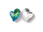 Pandantiv sticla inima 17x12.5mm peacock
