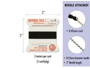 Fir matase naturala pentru insirat perle si margele nr 2 - 0.45mm negru (2metri)