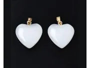 Pandantiv sticla inima 22x20mm alb