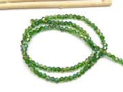 Margele cristal biconic 2x3mm verde AB (sirag)