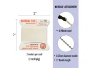 Fir matase naturala pentru insirat perle si margele nr 10 - 0.90mm alb (2metri)