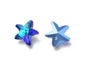 Pandantiv sticla stea de mare 15x14x7mm bermuda blue