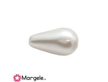 Perle preciosa pear 15x8mm white (1buc)