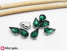 Distantier montee cu rhinestone de cristal 10x6mm emerald