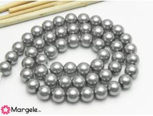 Sirag perle de sticla calitate a 10mm gri inchis
