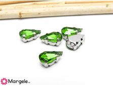 Distantier montee cu rhinestone de cristal 10x6mm verde