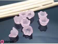 Margele acrilice floare 10x6mm roz (10buc)