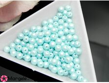Perle cehia 4mm powder pastel turquoise (10buc)