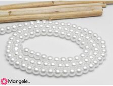 Sirag perle de sticla calitate a 4mm alb