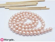Sirag perle de sticla calitate a 6mm roz pudra