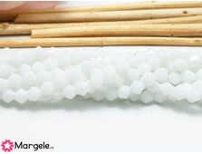 Margele sticla biconice 4mm alb opac (10buc)