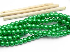 Perle de sticla 6mm verde (10buc)