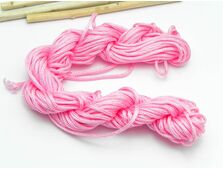 Snur cu nylon pentru bratari 2mm roz (12m)