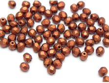 Fire polish 4mm metallic dark copper (20buc)