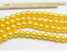 Perle de sticla 8mm galben auriu (50buc)