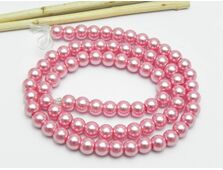 Sirag perle de sticla calitate a 6mm roz plamaniu