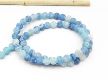 Sirag agate frosted 6mm sky blue