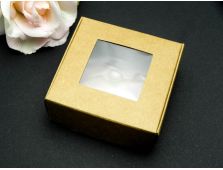 Cutiuta carton pentru bijuterii cu fereastra 8.5x8.5x3.5cm natur