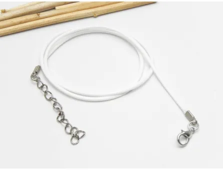 Baza colier din ata cerata 1.5mm alb (1buc)