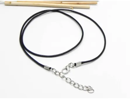 Baza colier din ata cerata 1.5mm negru (1buc)