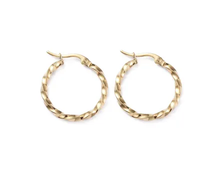 Tortite cercei otel inoxidabil 201 auriu rasucit 28x25mm (2buc)