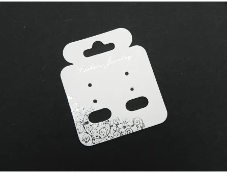 Cartonas suport cercei si coliere alb (10buc)