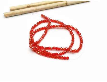 Margele cristal rondel 2.5x2mm rosu AB (sirag)