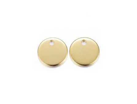 Charm otel inoxidabil 304 auriu banut 15mm