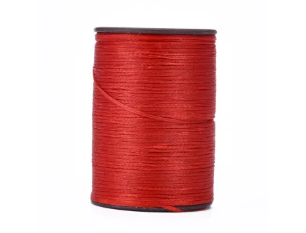 Rola ata cerata plata micro macrame 0.80mm rosu (100m)