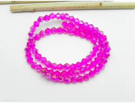 Margele cristal biconic 4mm fucsia AB (sirag)