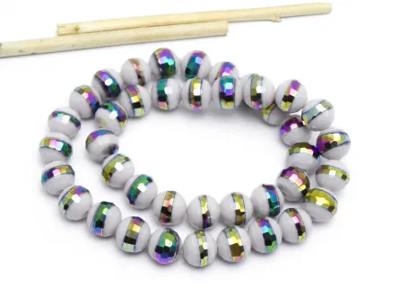 Cristal rotund fatetat 10mm roz movuliu (sirag)