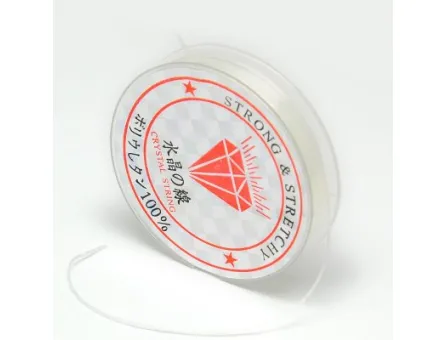 Rola guta elastica plata pentru bratari grosime 0.8mm alb (10m)