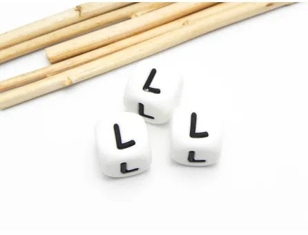 Margele de silicon 12x12mm litera l (1buc)