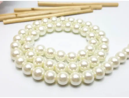 Perle de sticla calitate a 10mm ivory (sirag)