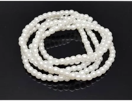 Sirag perle de sticla 4mm alb