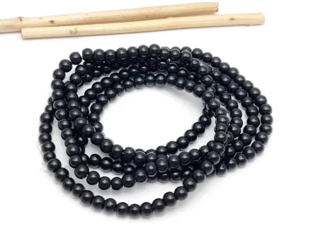 Sirag perle de sticla 4mm negru