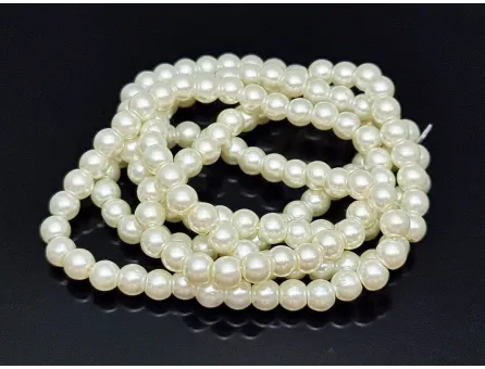 Sirag perle de sticla 6mm ivory