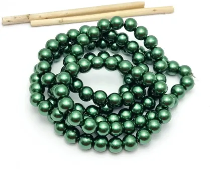 Perle de sticla 8mm verde inchis (sirag)