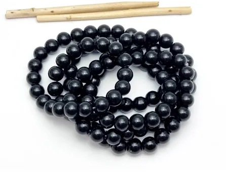 Perle de sticla 8mm negru (sirag)