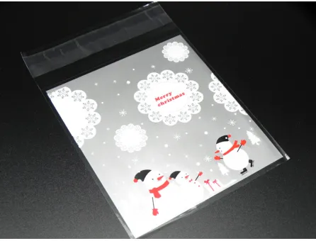 Pungi celofan autoadezive craciun 13x10cm (10buc)