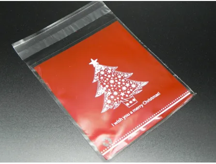 Pungi celofan autoadezive de craciun 14x10cm (10buc)