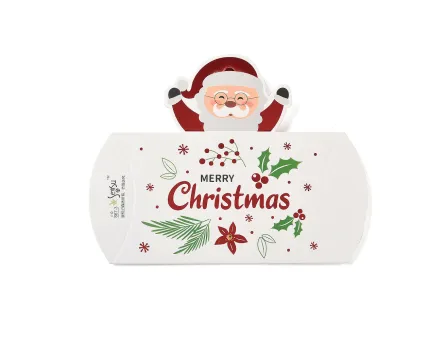 Cutiuta carton pentru bijuterii craciun 13x11.5x2.75cm alb