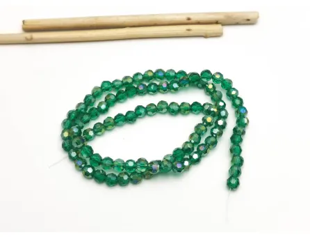 Margele cristal rotund fatetat 4mm smarald AB (sirag)