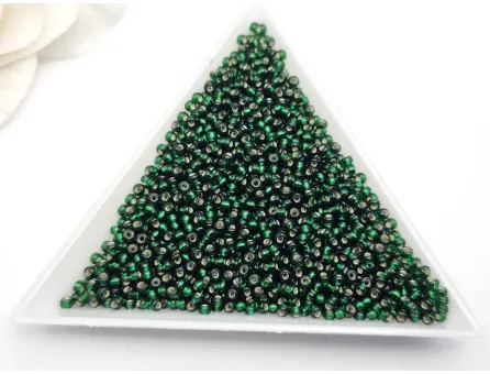 Miyuki Rocailles Rotunde 11/0 Silver Lined Flame Dark Emerald (10g)