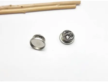 Baza rever/brosa otel inoxidabil cu pin si fluturas, platou 12mm