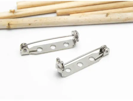 Baza pentru brosa cu siguranta 27x5mm argintiu inchis