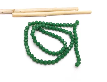 Margele cristal rotund fatetat 4mm verde opac (sirag)