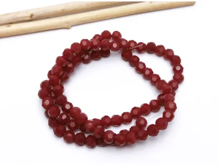 Margele cristal rotund fatetat 4mm burgundy opac (sirag)